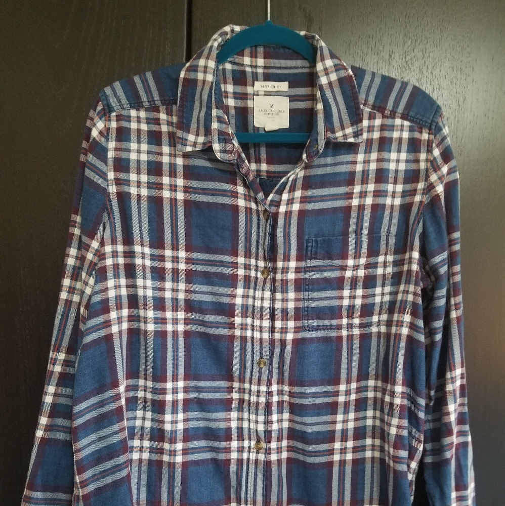 AE plaid boyfriend flannel